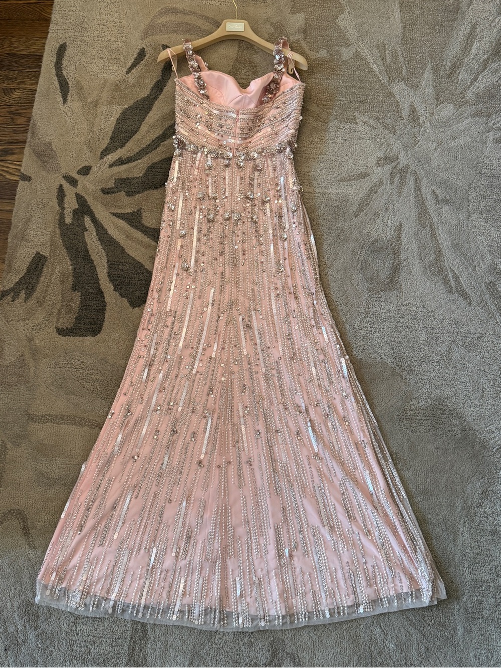 Jenny Packham Blush Pink Beaded Prom Gown